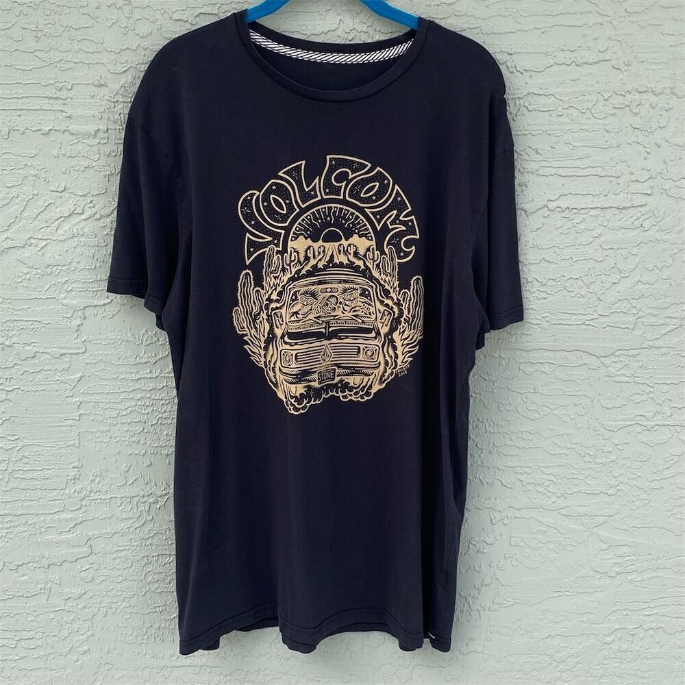 Volcom Men's Black Graphic Tee L Short Sleeve Crew Neck